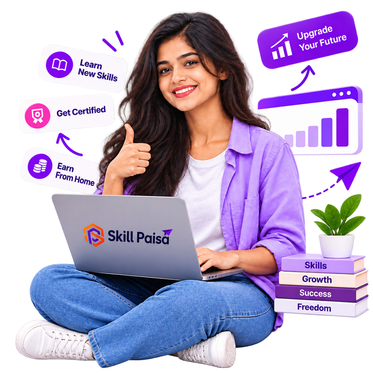 Learner building digital skills with Skill Paisa